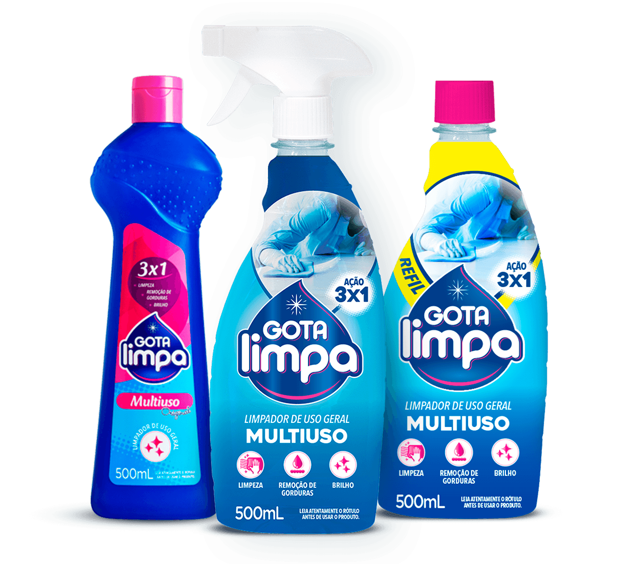 Linha de Limpadores Multiuso Gota Limpa 