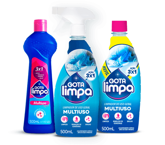 Linha de Limpadores Multiuso Gota Limpa 