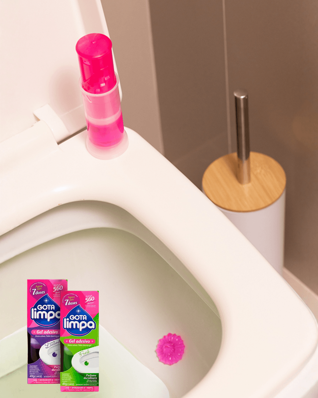 Como limpar o vaso sanitário Gel Adesivo Gota Limpa