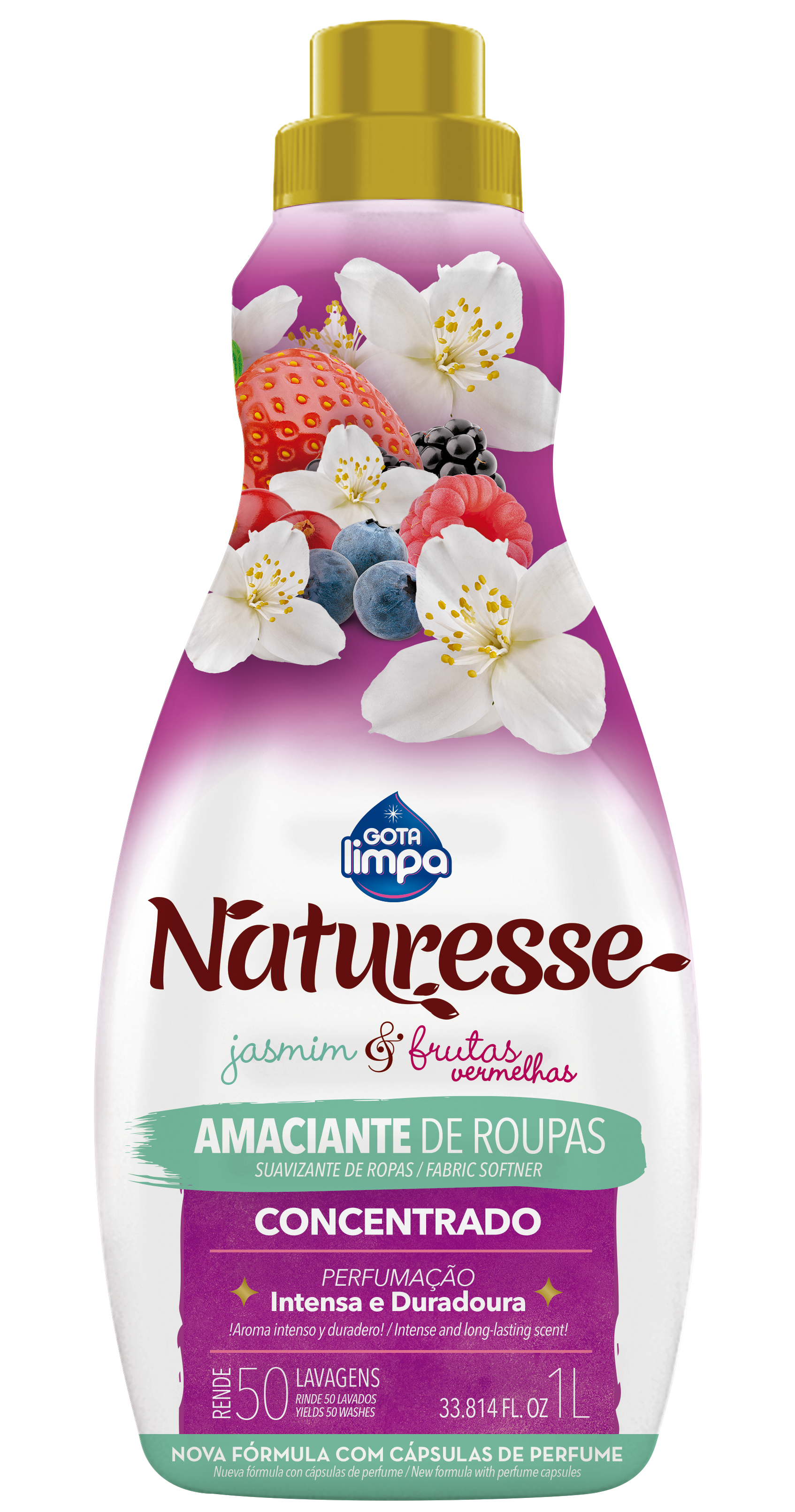 Gota Limpa Concentrated Fabric Softener Naturesse Jasmine & Red Fruits 1L