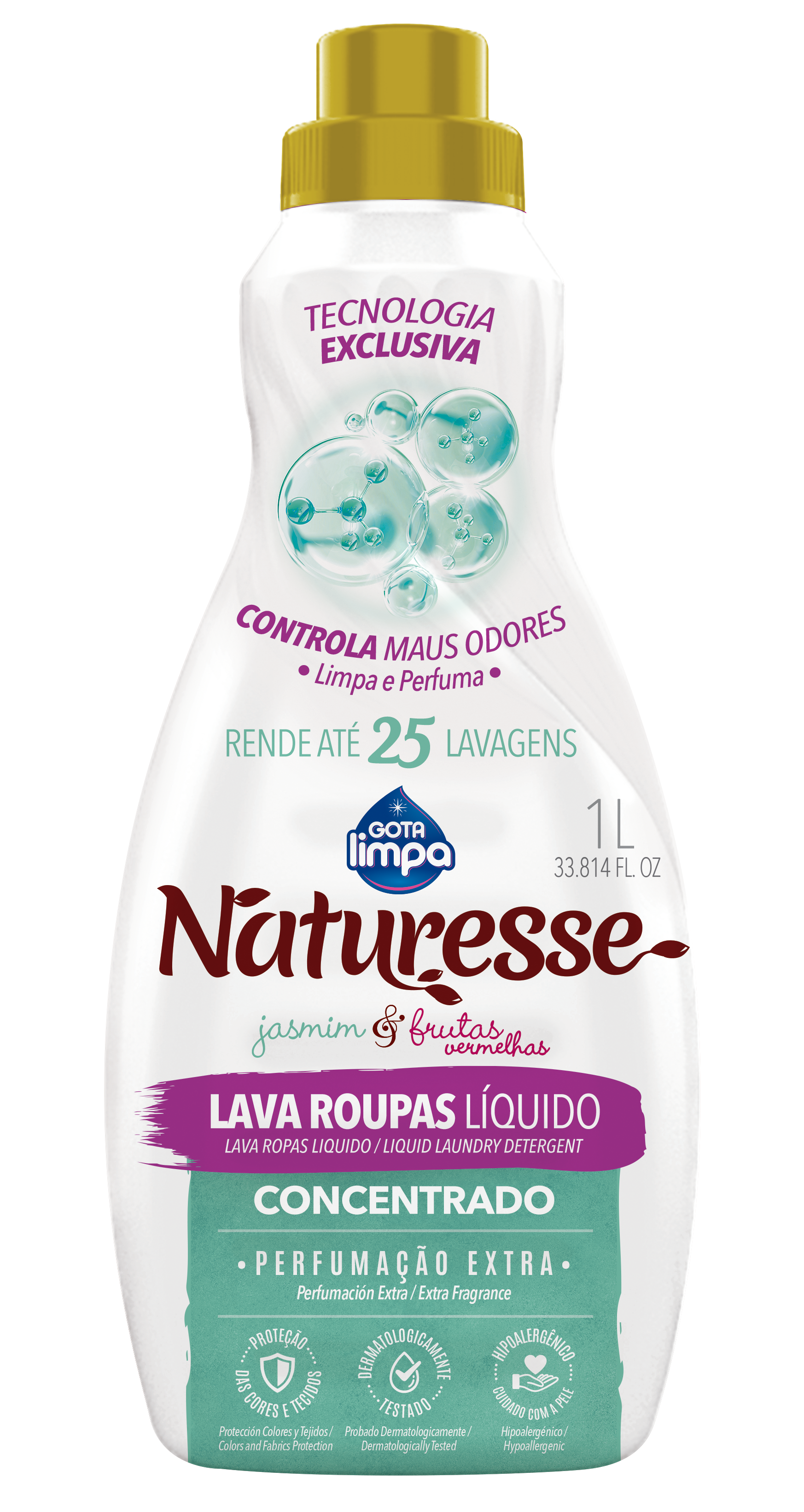 Lava Roupas Líquido Naturesse Jasmin & Frutas Vermelhas 1L