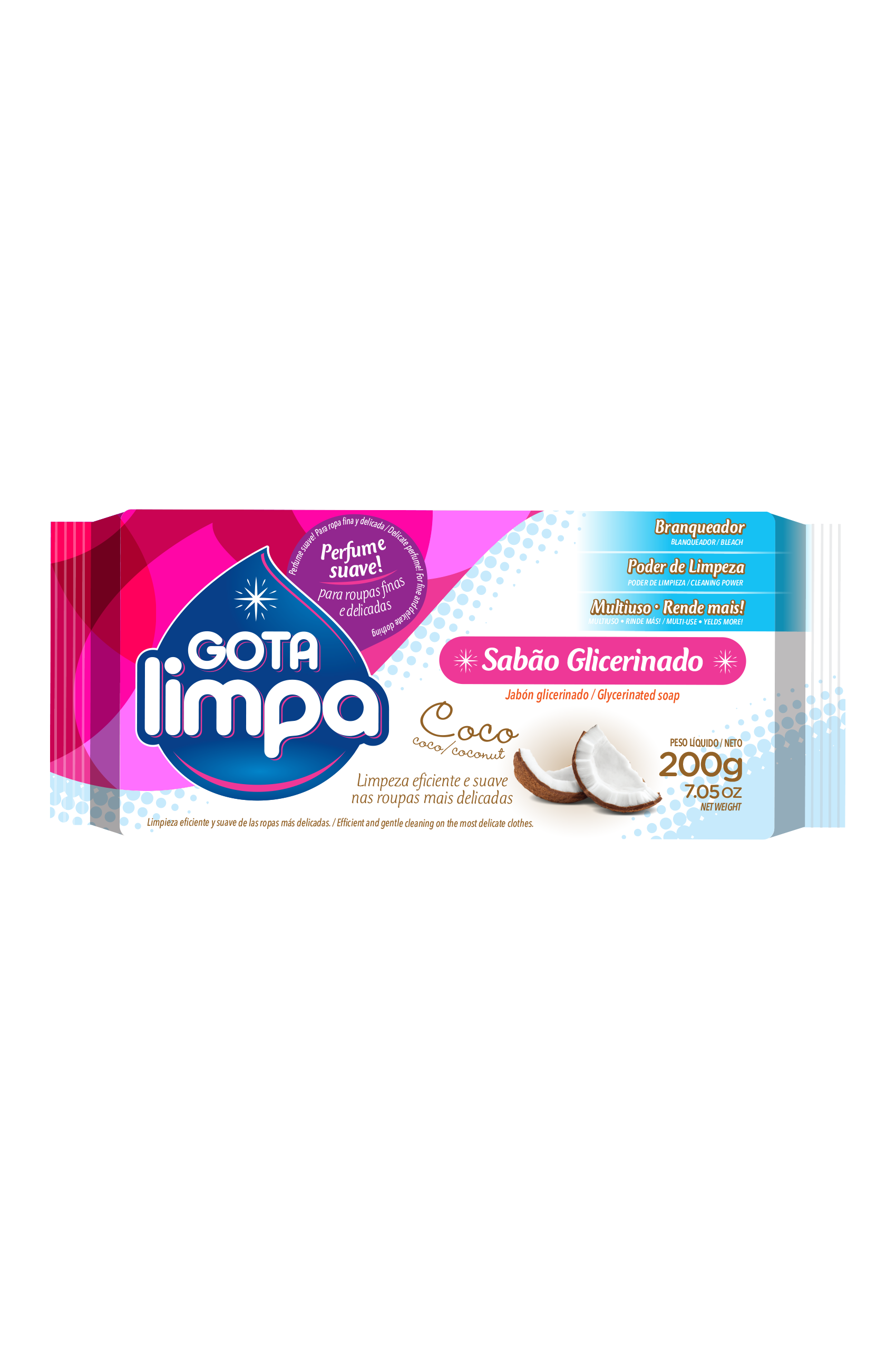 Sabão Gota Limpa Glicerinado Coco 200g