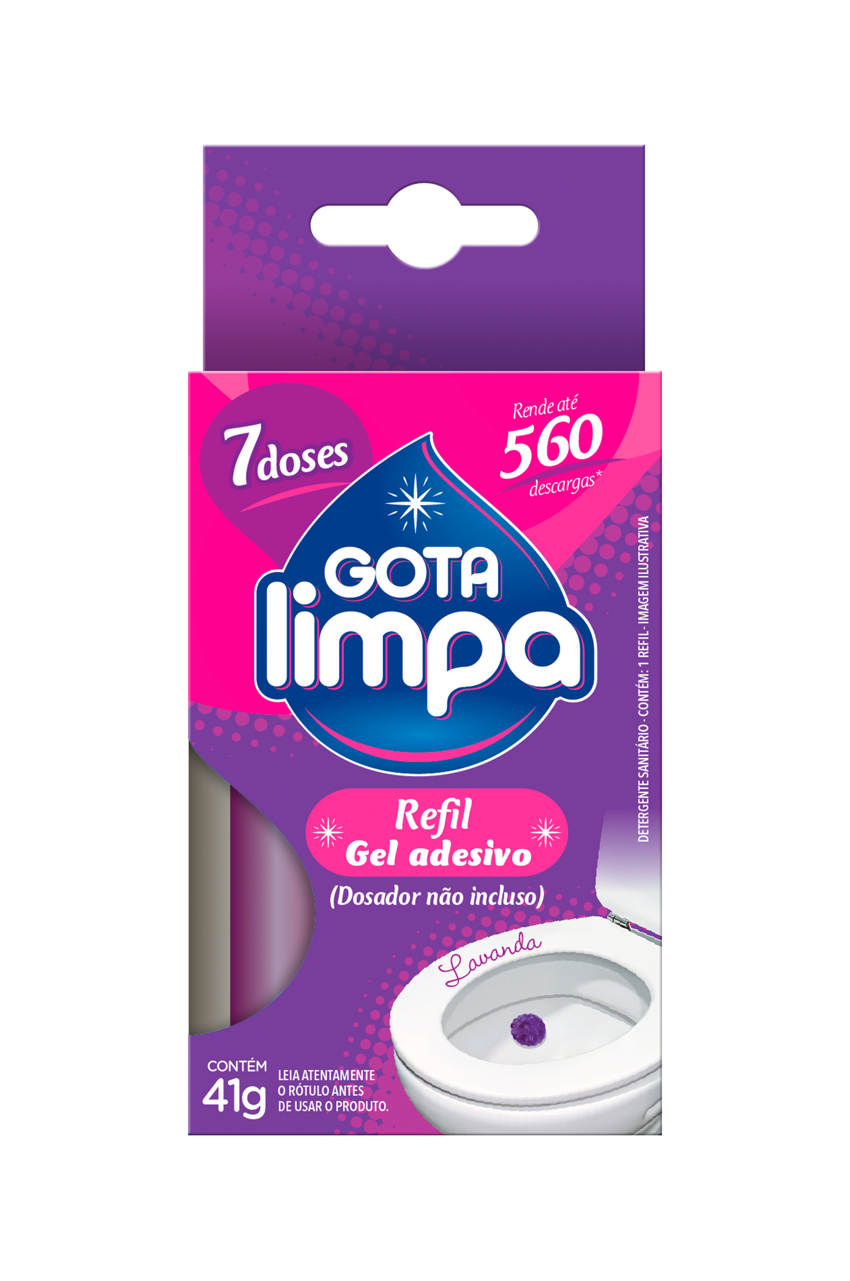 Gota Limpa Refill Toilet Cleaning Gel Lavender 7x 41g