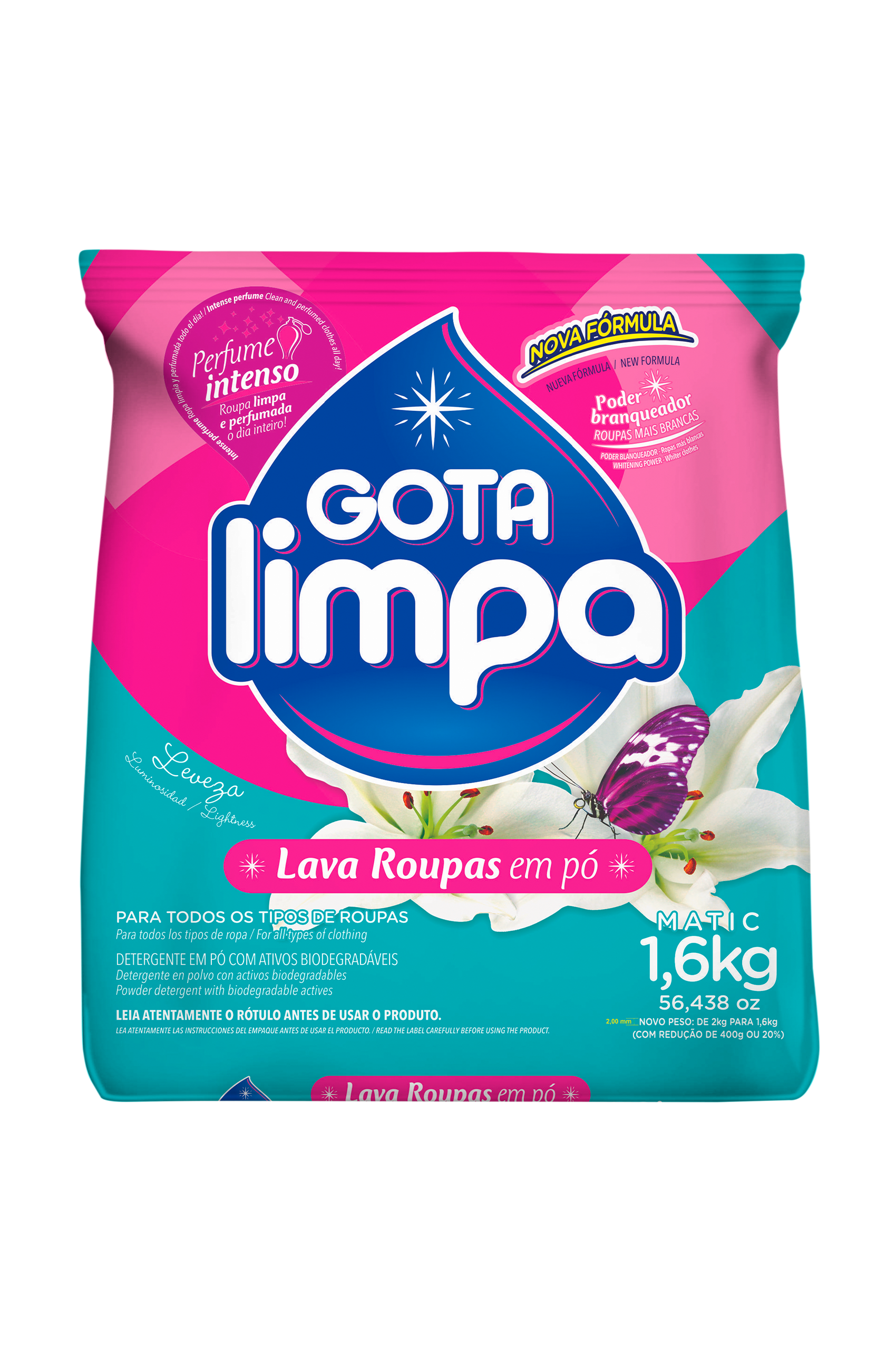 Gota Limpa Powder Laundry Detergent Lightness 1.6Kg