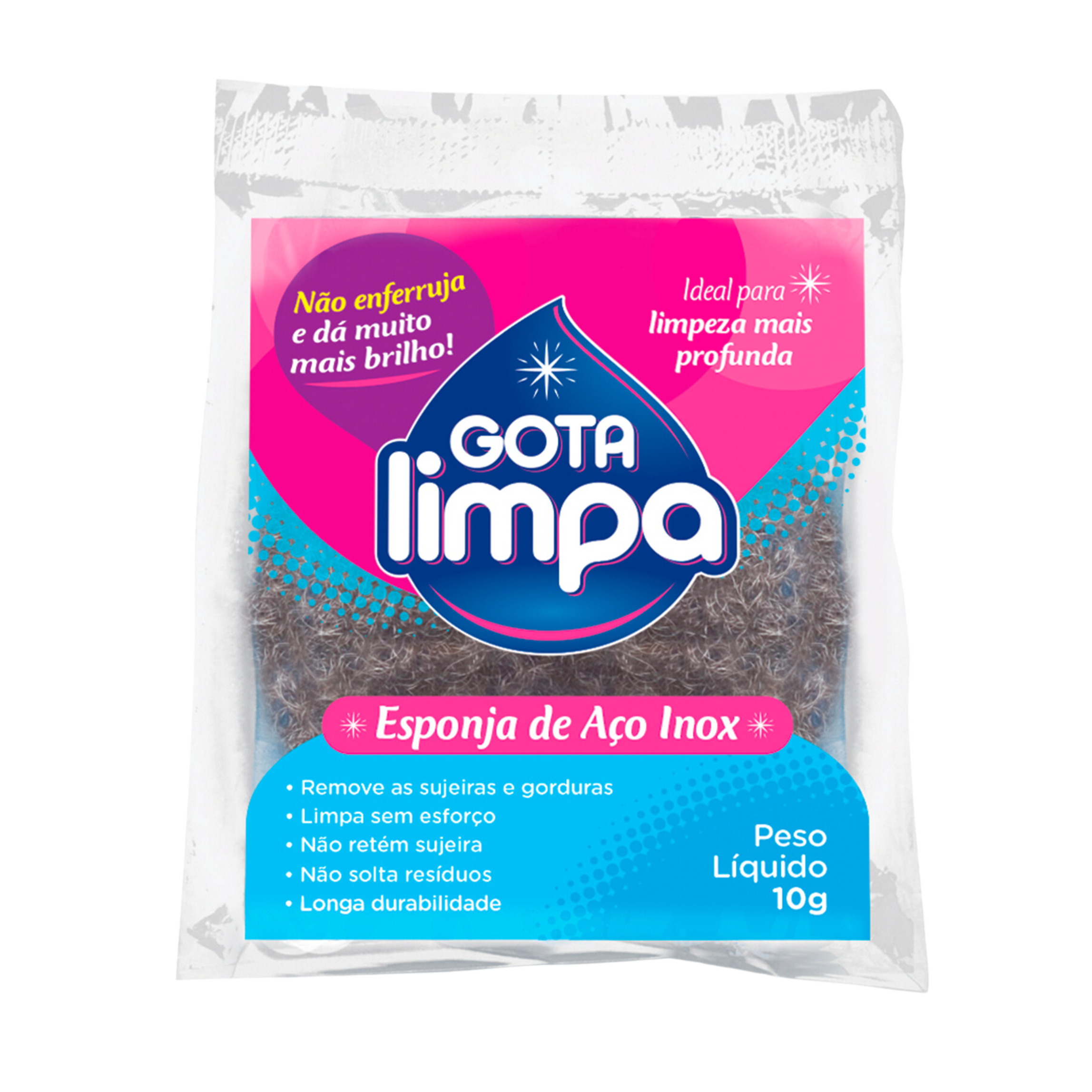 Esponja de Acero Inoxidable Gota Limpa 36g