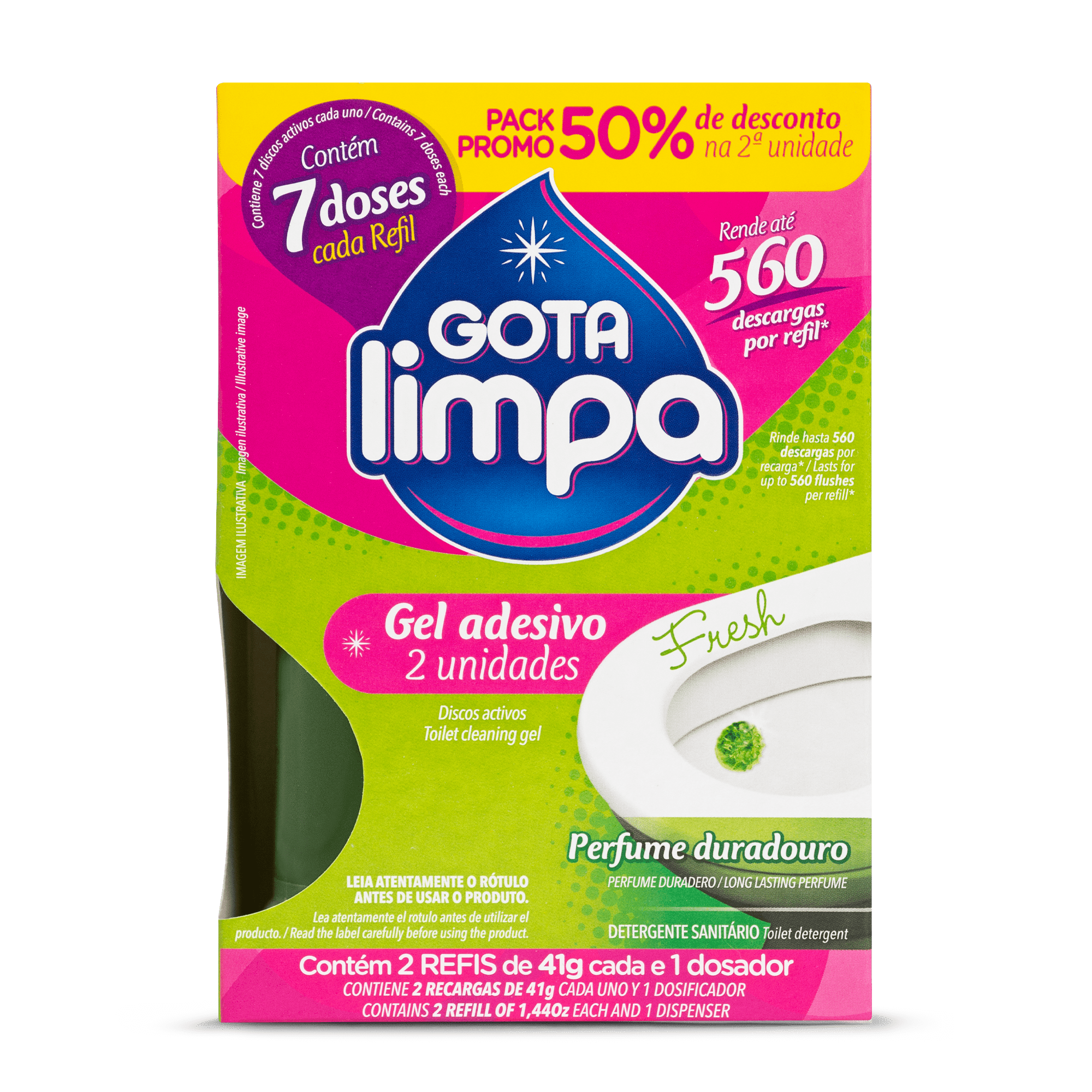 Gota Limpa Toilet Cleaning Gel Fresh 7x 41g